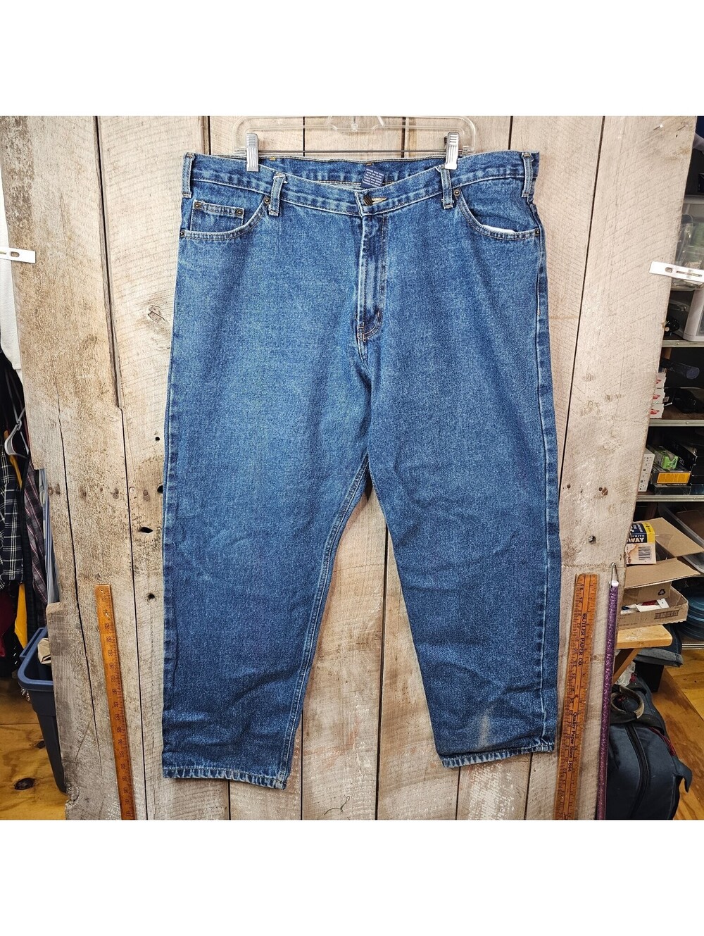 Rural King Men's 42x32 Relaxed Fit Straight Leg Blue Denim Jeans 100% Cotton